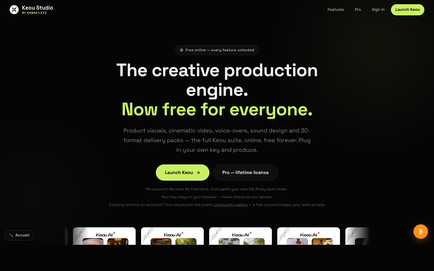 Keou Studio interface
